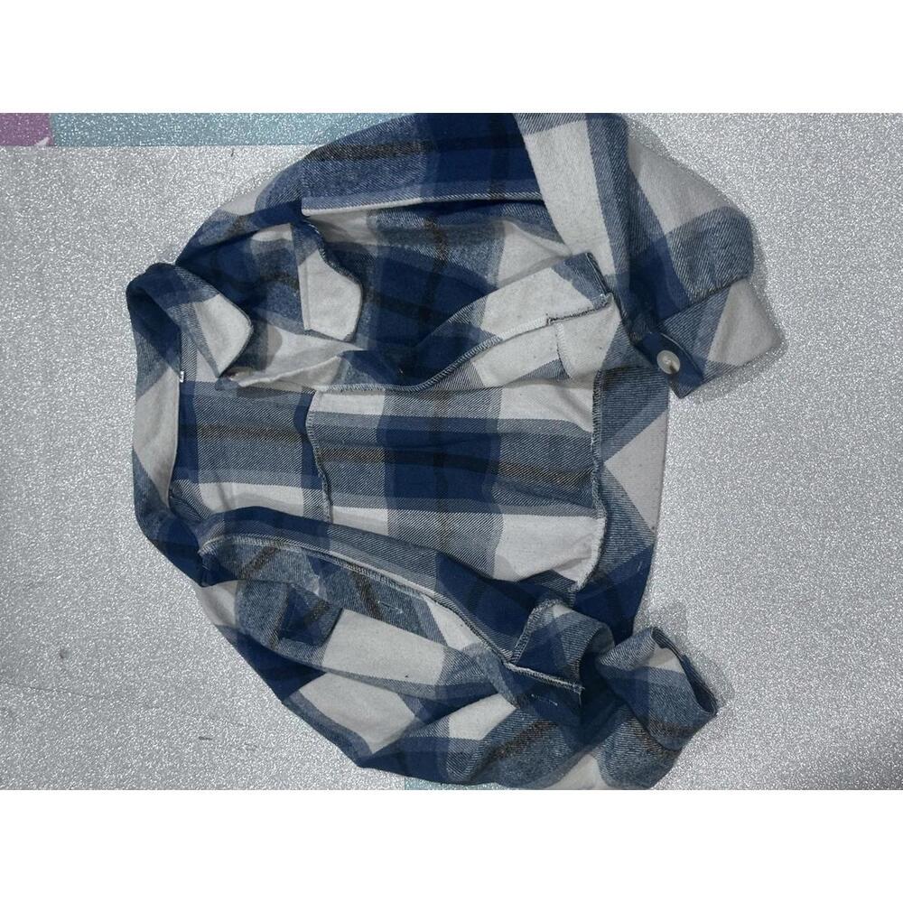 Blue and White Plaid Cropped Jacket - Picture 6 of 13